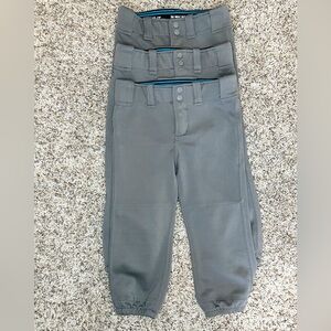 Rip-It Girls Youth Charcoal Grey Pro Softball Pants(set of 3)- size M